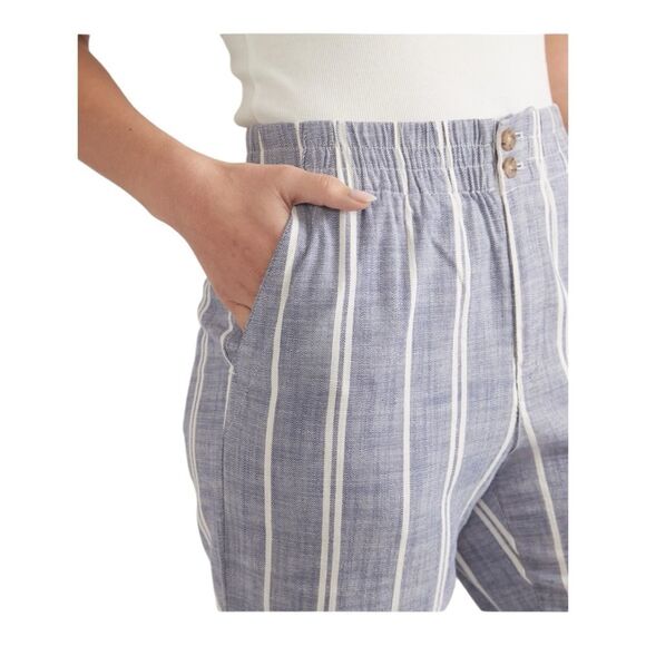 Marine Layer Women’s Elle Relaxed Crop Pant size XL Skipper Blue Stripe - Picture 2 of 7